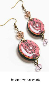 decoupage dangle earrings from favecrafts