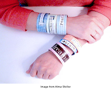 Paper bracelets from Alma Stoller