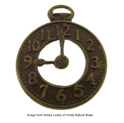 Vintaj Natural Brass Treasured Clock