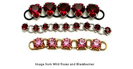 Rhinestone chains from Wild Roses and Blackberries