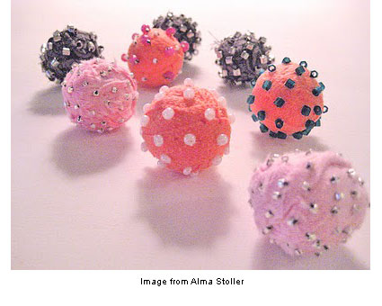 fabric beads from Alma Stoller