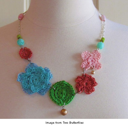 colorful crochet necklace from Two Butterflies