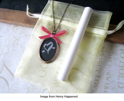 miniature chalkboard necklace