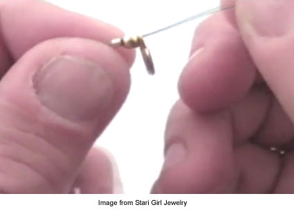 still from a video tutorial showing how to close a crimp bead