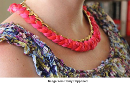 chain and braided floss necklace