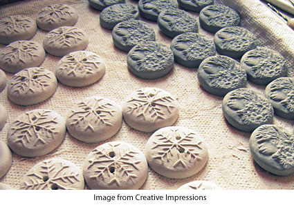 clay buttons from Creative Impressions in Clay