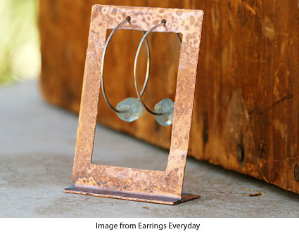 copper earring display stand