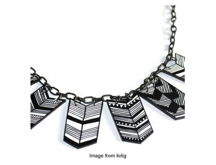 geometric shrink plastic necklace from livlig