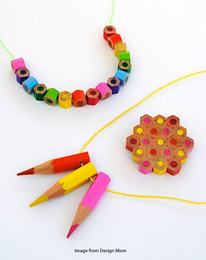 beads made from colored pencils