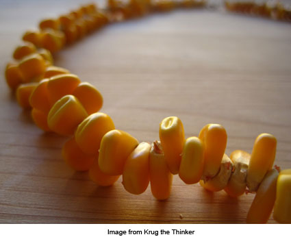 necklace made of corn