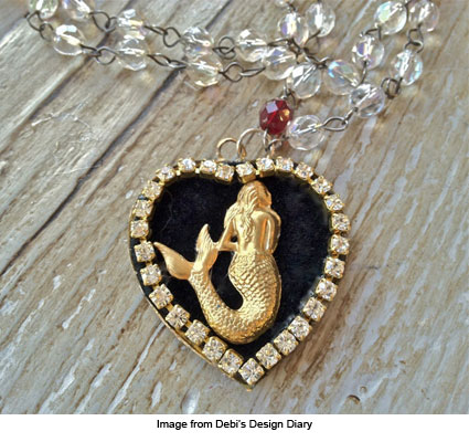 mermaid pendant from Debi's Design Diary