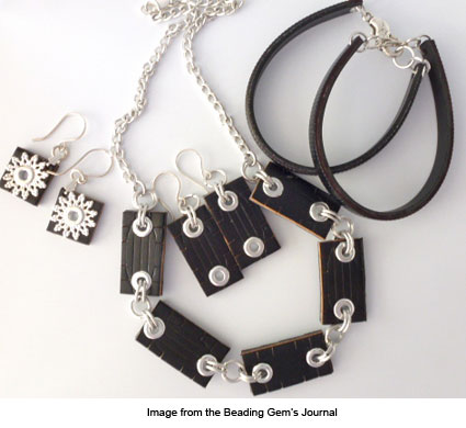 jewelry made from a recycled belt from The Beading Gem's Journal