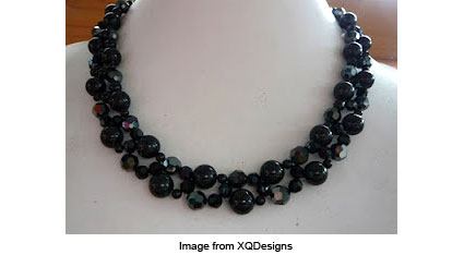 black swan necklace from XQDesigns