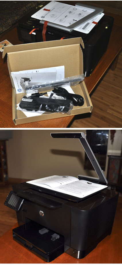 HP TopShot LaserJet Pro went from its carton to ready for use in about 15 minutes.