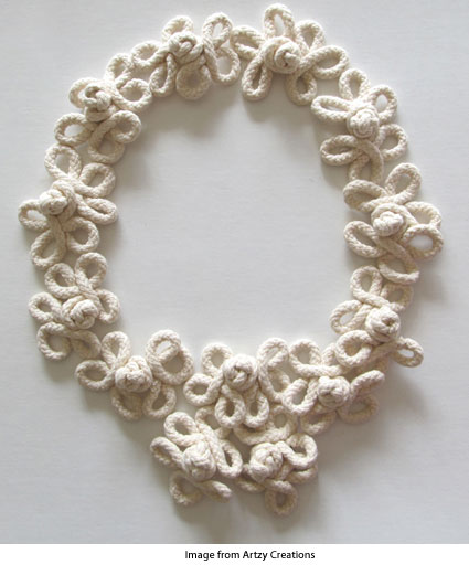 necklace made from cotton frog closures