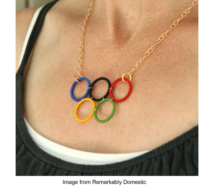 Olympic rings necklace from Remarkably Domestic