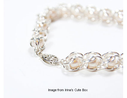 Chainmaille and pearl bracelet from Irina's Cute Box