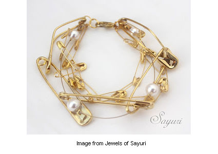 elegant safety pin jewelry from Jewels of Sayuri