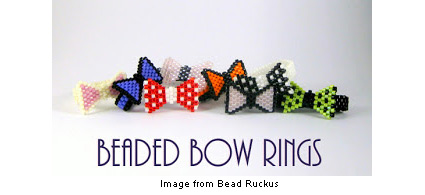 beaded bow rings from MaeMaeMills.com