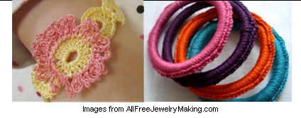 crochet jewelry projects from AllFreeJewelryMaking.com