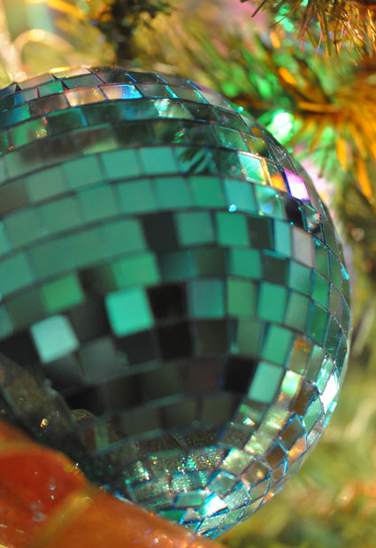 large mirrored tile ball - a disco ball for your tree!