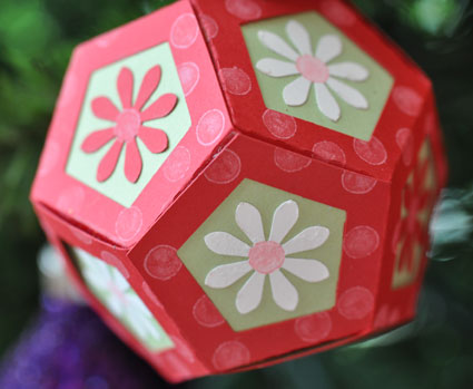 Paper ornament cut using a Wishblade and paper punches.