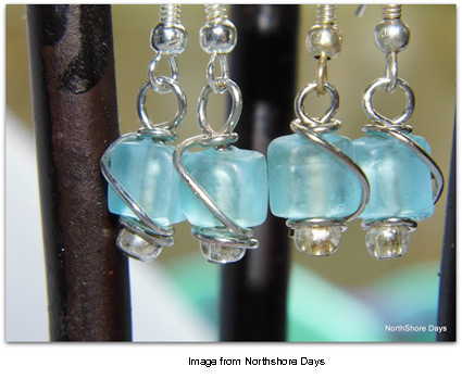 sea glass earrings from Northshore Days