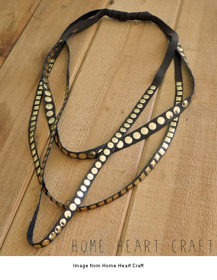 leather and studs necklace from Home Heart Craft