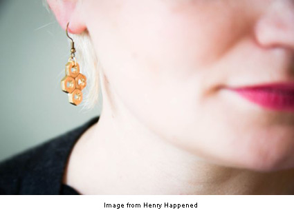 hex honeycomb earrings from Stephanie at Heny Happened