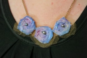 Fabric Rosette Necklace