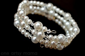 Pearl and Crystal Wire Bracelet