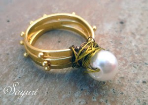 Wire Pearl Ring 