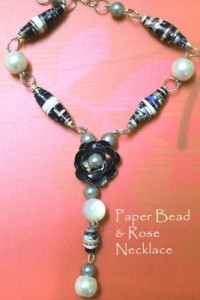 Paper and Bead Necklace