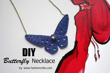 DIY Leather Butterfly Necklace by Xenia Kuhn