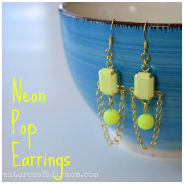 Neon Pop Yellow Earrings 2