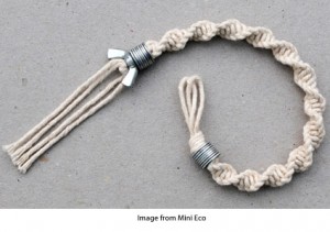 macrame bracelet with a wingnut and washers from Mini Eco