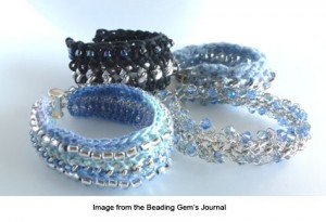 mixed media crochet and chain bracelets by Pearl